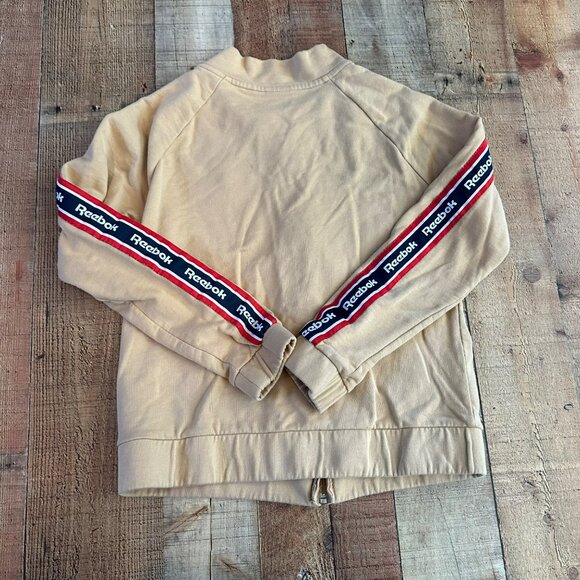 Reebok Y2K tan track jacket with red and black stripe women's size medium - Picture 9 of 10